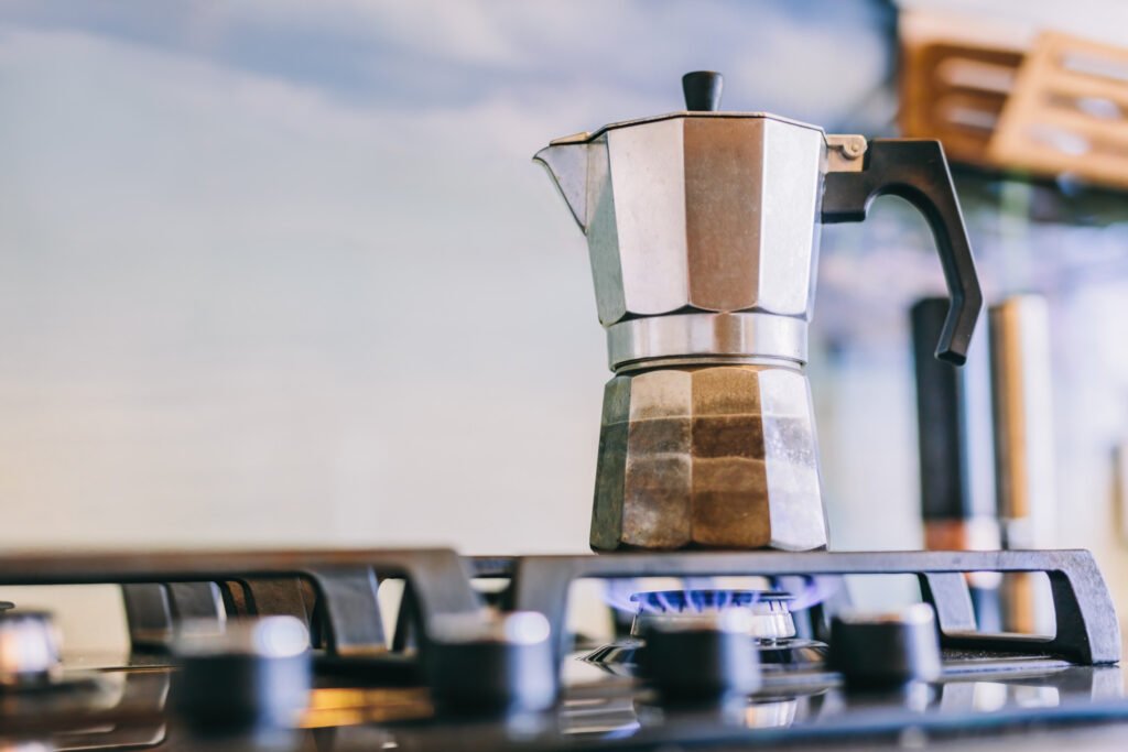 Borghi moka coffee brewing