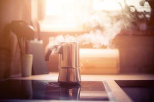 Moka brewing in the morning