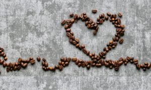 health benefits of coffee with coffee beans heart shape